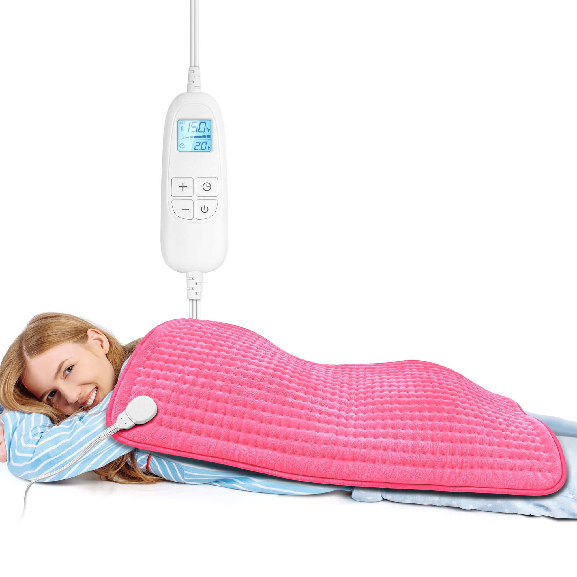 FluffyWarmth Electric Heating Pad for Back, Extra Large 17''x 33'' XXXL for Full Body,Menstrual Period Cramps,Neck Shoulder Back Pain Relief, 6 Heat Settings 4 Timers Heating Pad, Gifts for Women Men