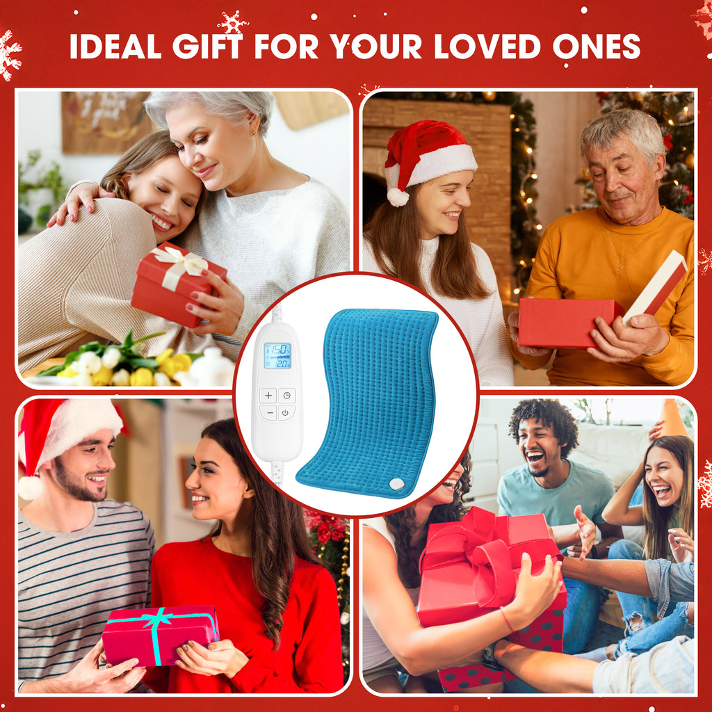 FluffyWarmth Electric Heating Pad for Back, Extra Large 17''x 33'' XXXL for Full Body,Menstrual Period Cramps,Neck Shoulder Back Pain Relief, 6 Heat Settings 4 Timers Heating Pad, Gifts for Women Men