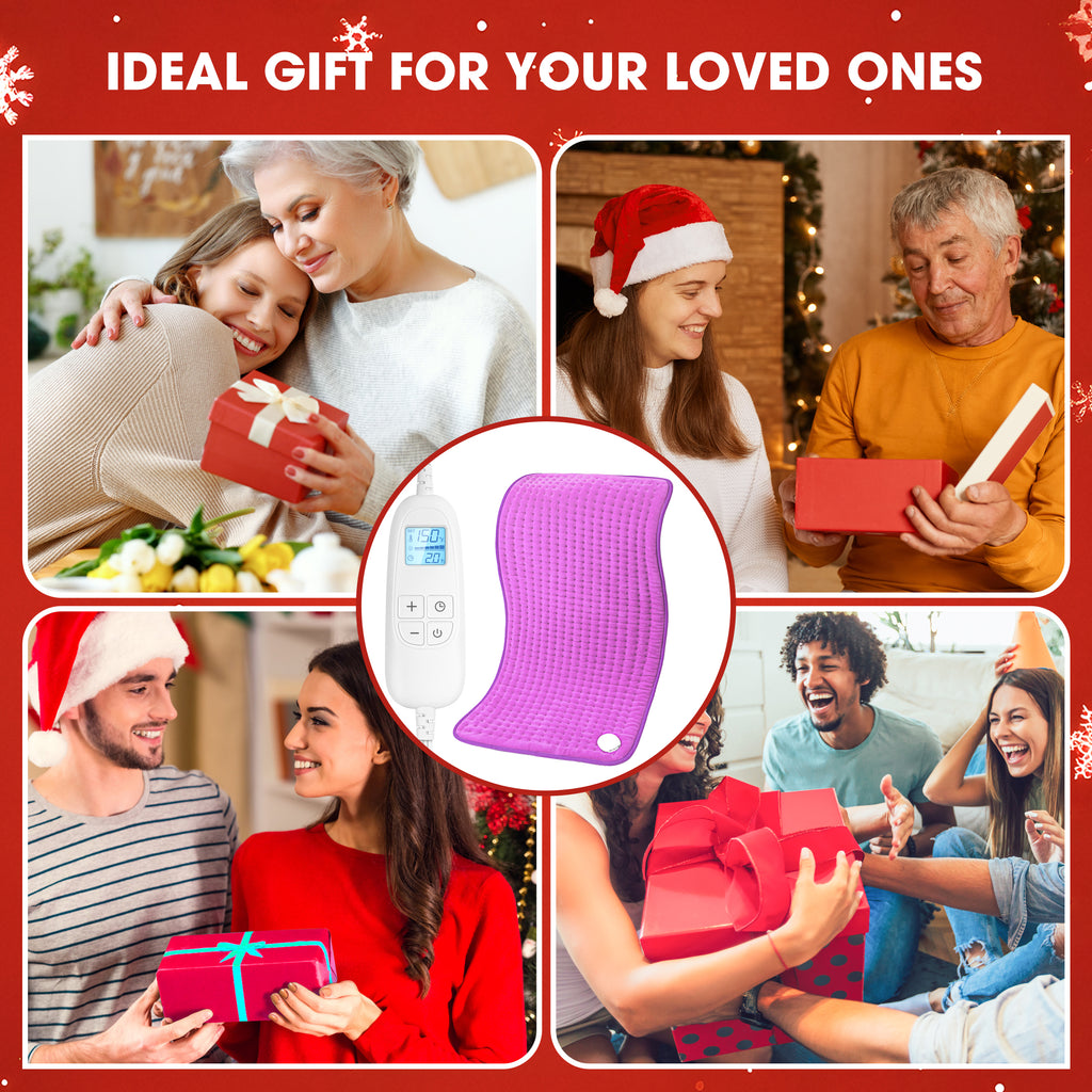 FluffyWarmth Electric Heating Pad for Back, Extra Large 17''x 33'' XXXL for Full Body,Menstrual Period Cramps,Neck Shoulder Back Pain Relief, 6 Heat Settings 4 Timers Heating Pad, Gifts for Women Men
