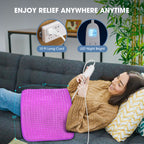 FluffyWarmth Electric Heating Pad for Back, 17''x 33'' Extra Large for Full Body, Neck Shoulder Back Pain Period Cramps Relief, 6 Heat Settings 4 Timers Heating Pad, Gifts for Women Men